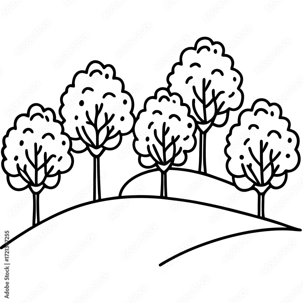 Obraz premium Forest in Hills Vector