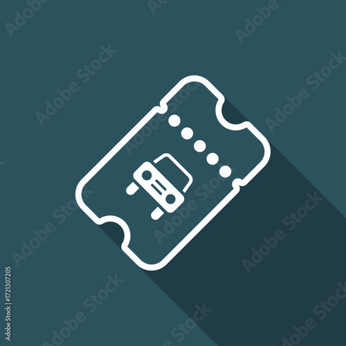 Car or taxi ticket - Vector web icon