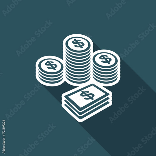 Earnings - Dollars - Vector web icon