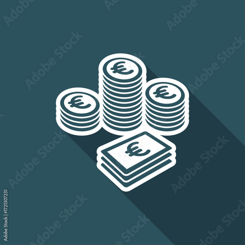 Earnings - Euro - Vector web icon