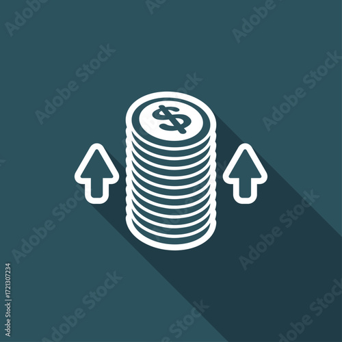 Increase earnings - Dollars - Vector web icon