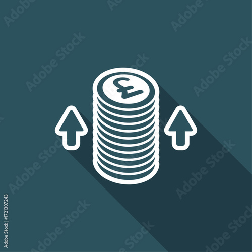 Increase earnings - yen - Vector web icon