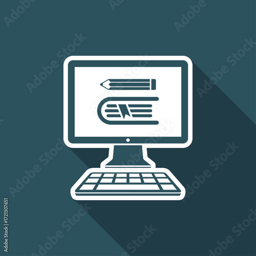 Library online - Vector web icon