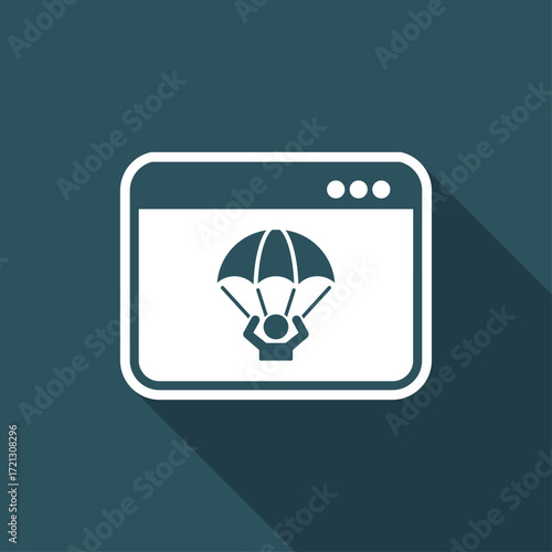 Emergency save by computer crash - Vector flat icon
