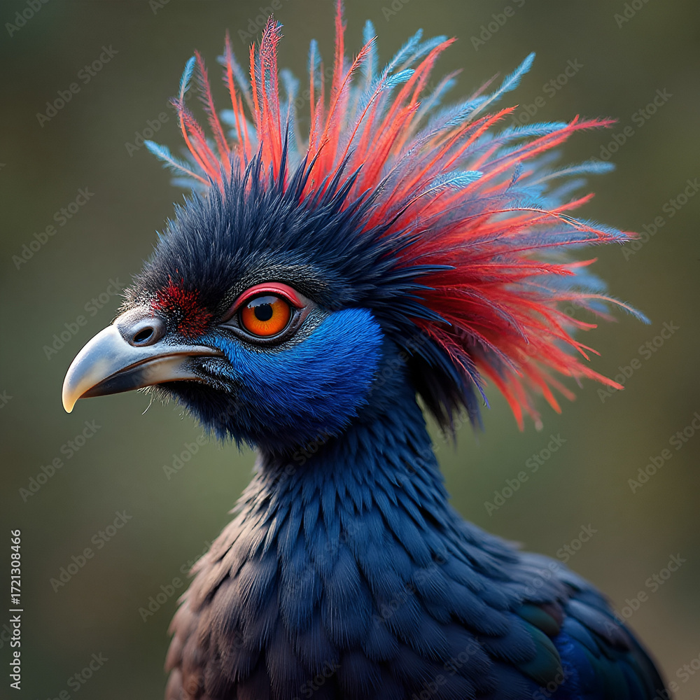 Fototapeta premium close up of a blue pheasant