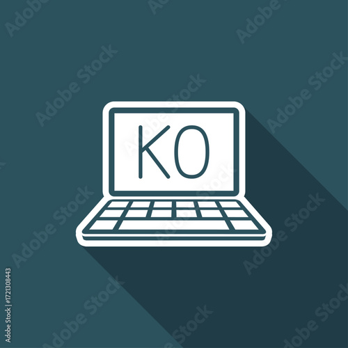 Pc KO broken - Vector flat icon