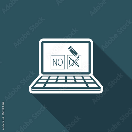 Check web option - Approve or decline - Vector flat icon