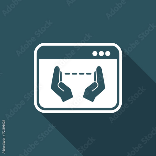 Hand gesturing for computer measures - Vector flat icon