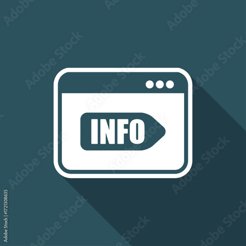 Info signboard on computer website - Vector flat icon