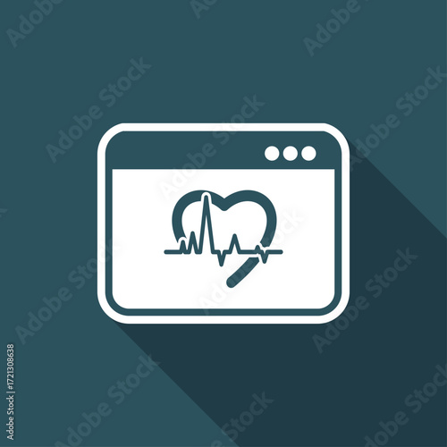 Medical instrument - Computer application for healtcare - vector flat icon