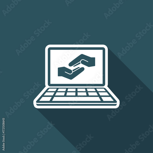 Website for help, support and charity - Vector flat icon