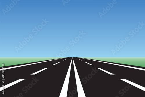 Road and highway.Straight asphalt road going to the distance.vector illustration