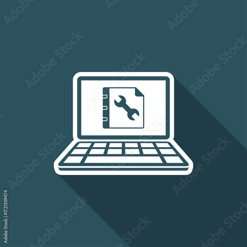 Assistance guide online - Vector flat icon