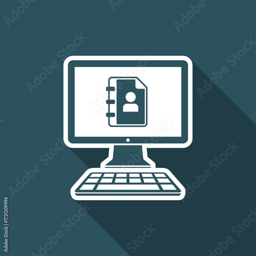 Address book application - Vector flat icon