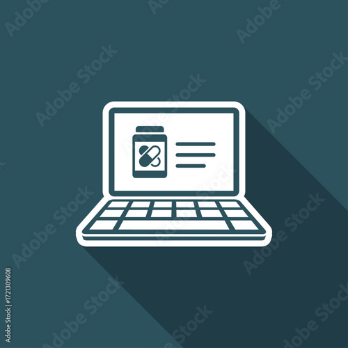 Online drugstore - Vector flat icon