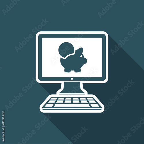 Money saving website services - Vector flat icon