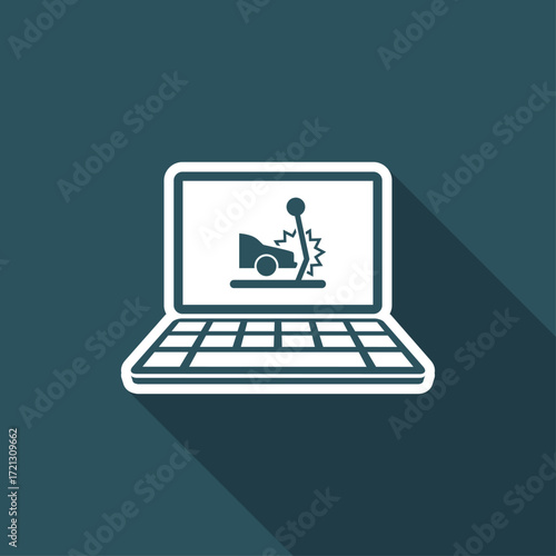 Car crash - Web assistance service - Vector flat icon