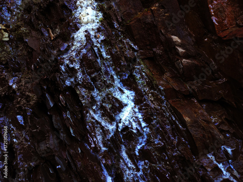 Autumn trend Burnt Wood. Burnt Wood color. Autumn style. Rock texture. Geodesy and geology. Burnt Wood tinted minerals.