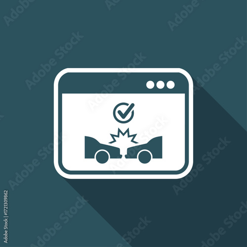 Online insurance car services - Vector flat icon