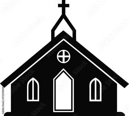 Christian church house icon.