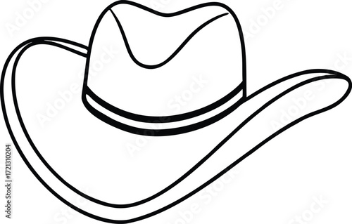Cowboy Hat line art illustration.