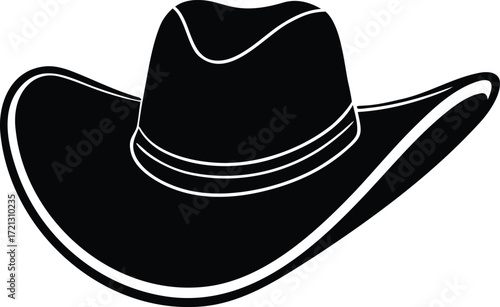 cowboy hat silhouette vector