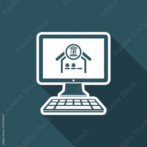 Smart home- Alarm protection - Vector flat icon