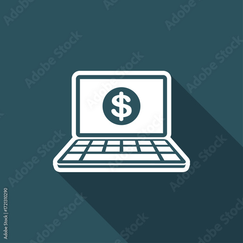 Dollar - Smart online banking services - Vector flat icon