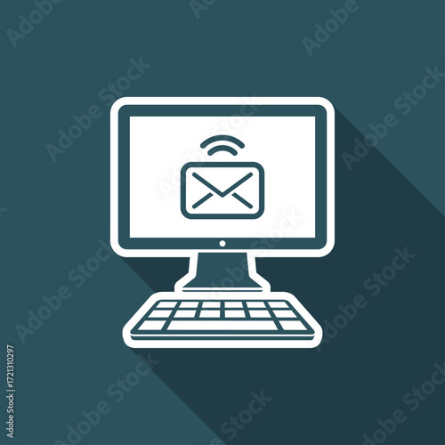 Mail box application - Vector flat icon
