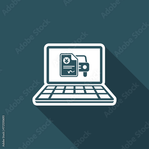 Automotive online quote - Yen - Vector flat icon