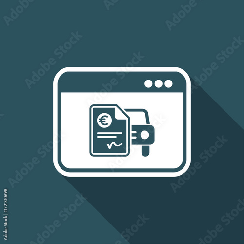 Automotive online quote - Euro - Vector flat icon