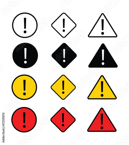 Caution signs. Danger, warning sign, attention sign icon vector. workplace hazards and construction safety symbol. vector illustration.
