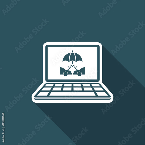 Insurance web service - Vector flat icon