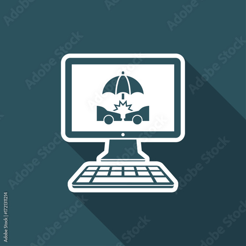 Insurance web service - Vector flat icon