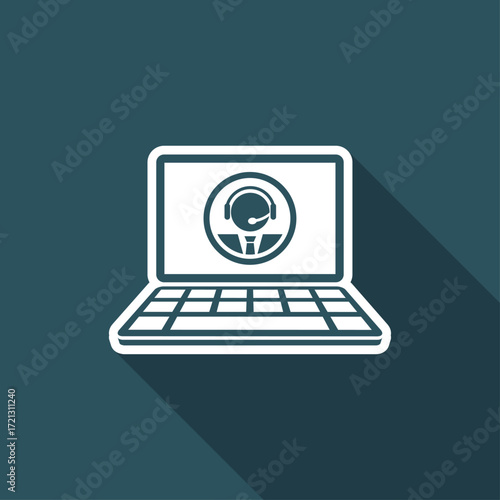 Web assistant call service - Vector flat icon