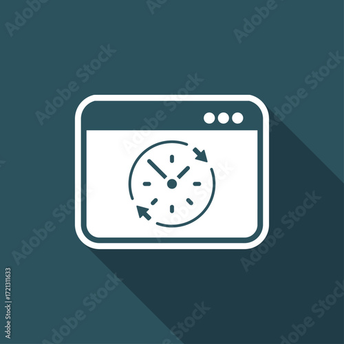 Full time web service - Vector flat icon