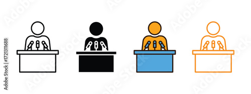 Public Speaker icon vector. presentations, events, and public speaking engagements symbol. vector illustration.