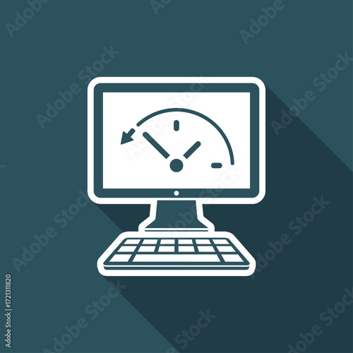 Back in time application - Vector flat icon