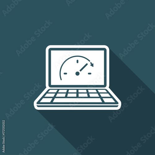 Computer speed upgrade - Vector flat icon