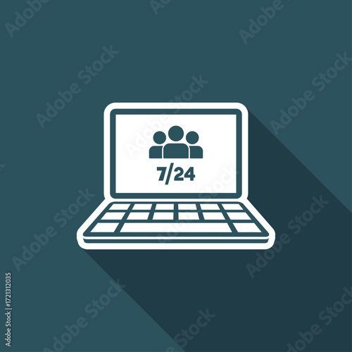 7/24 web team - Vector flat icon