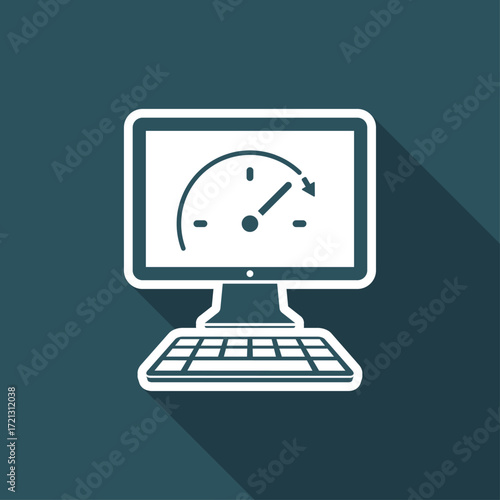Computer speed upgrade - Vector flat icon