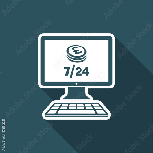 Sterling - Daily banking service 7/24 - Vector flat icon