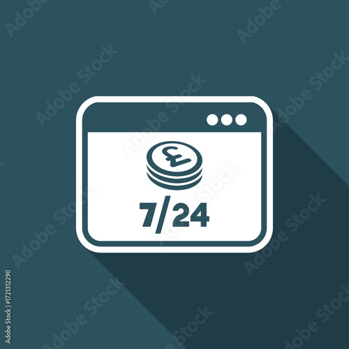 Sterling - Daily banking service 7/24 - Vector flat icon