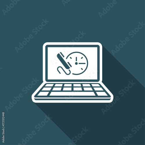 Call us for appointment - website button - Vector flat icon