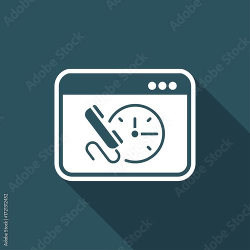 Call us for appointment - website button - Vector flat icon
