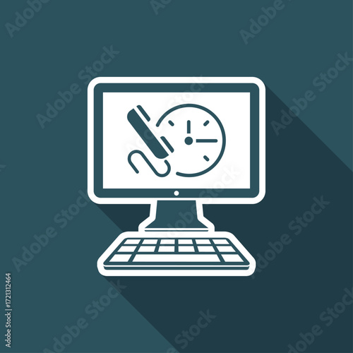 Call us for appointment - website button - Vector flat icon