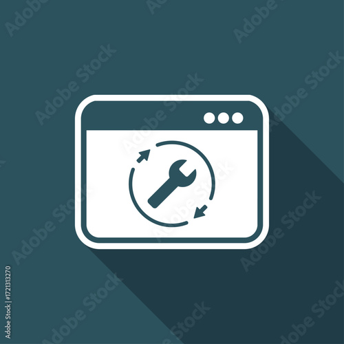Full computer repair assistance - Vector flat icon