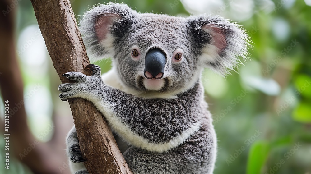 Obraz premium Koala bear is an arboreal herbivorous marsupial native