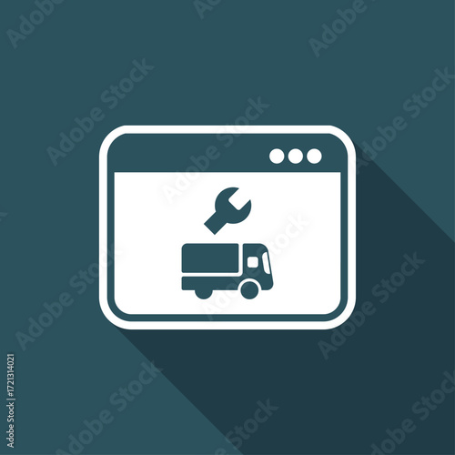 Online truck assistance - Vector flat icon