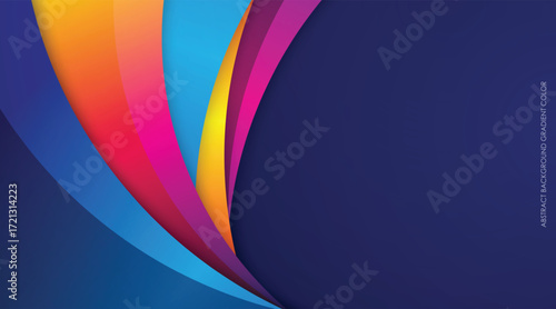Abstract background blue, purple, yellow, and orange gradient colorful geometric design